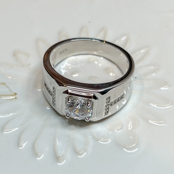 Sterling silver thick ring with stone for men and women - Picture 9 of 9